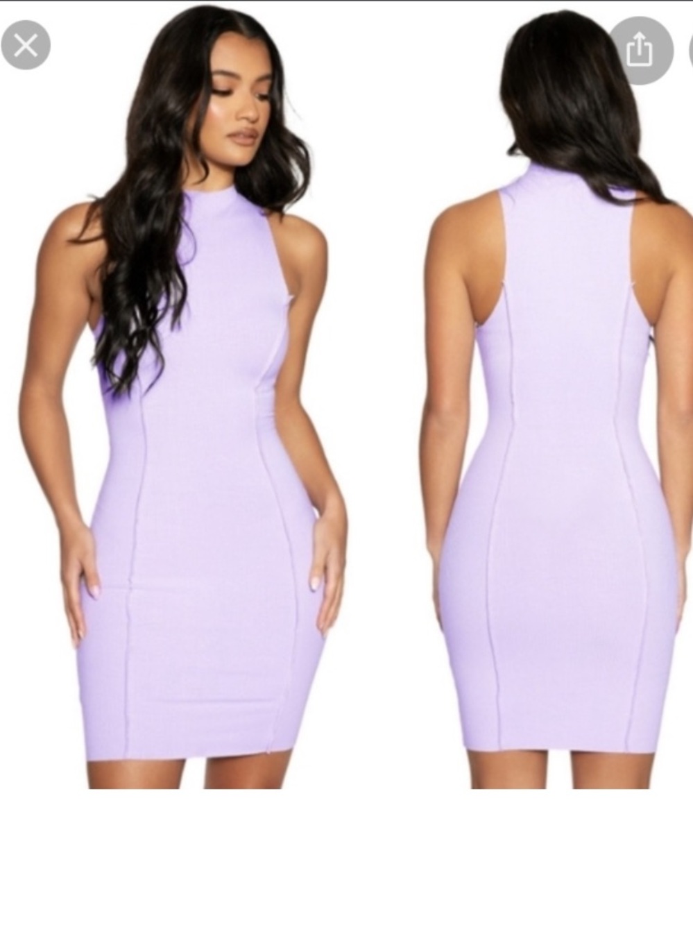 Naked Wardrobe Lilac Sleeveless Bodycon Mini Dress